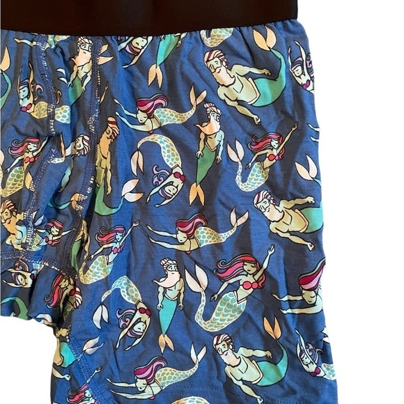 MeUndies Merman Mermaid Print Blue Boxer Briefs Micromodal size large NW… - Picture 3 of 7